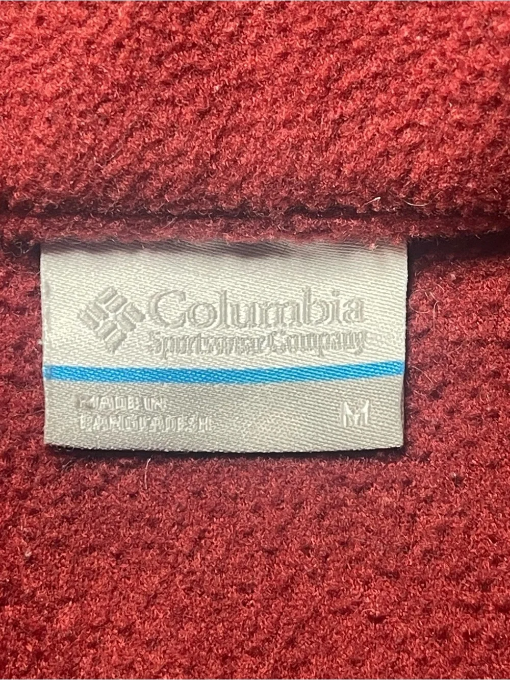 Columbia Fleece Pullover Men’s Medium Red Brown Snap Neck Jacket Outdoor